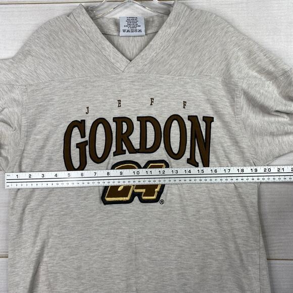Vintage NASCAR Gordon Shirt Mens M Beige Embroidered DuPont Automotive - Picture 7 of 11
